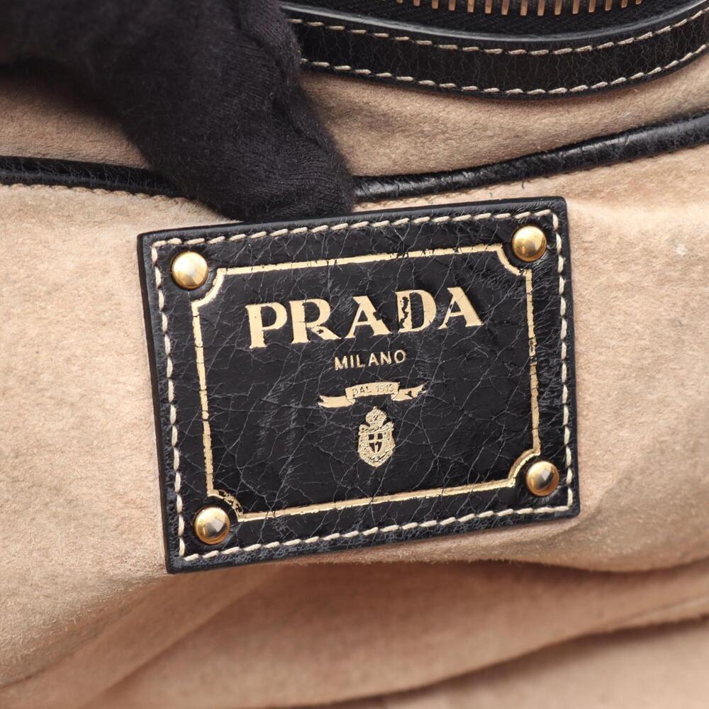 PRADA Black Leather Shoulder Bag - Picture 4 of 11